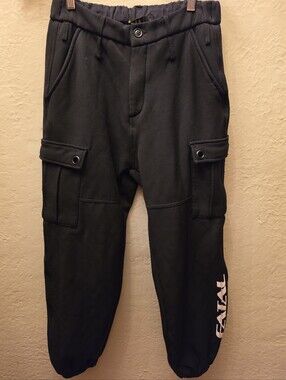 Y2K Black Cargo Jogger Pants Techwear Streetwear Utility Parachute L